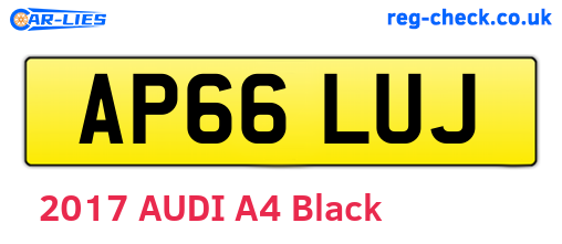 AP66LUJ are the vehicle registration plates.