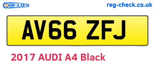 AV66ZFJ are the vehicle registration plates.