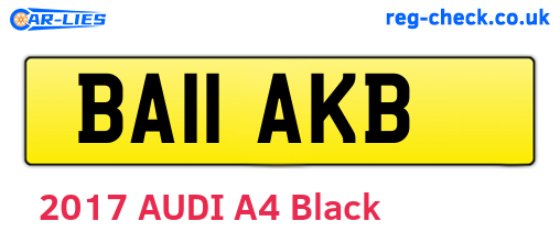 BA11AKB are the vehicle registration plates.