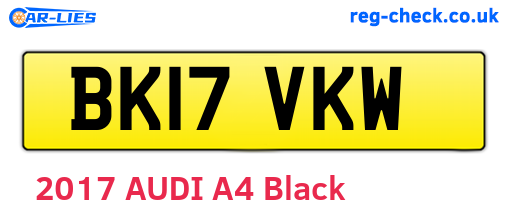 BK17VKW are the vehicle registration plates.