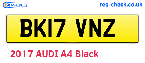 BK17VNZ are the vehicle registration plates.