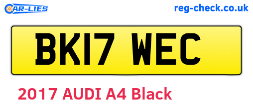 BK17WEC are the vehicle registration plates.