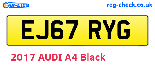 EJ67RYG are the vehicle registration plates.