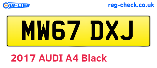 MW67DXJ are the vehicle registration plates.