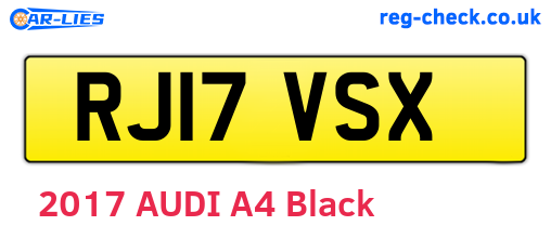 RJ17VSX are the vehicle registration plates.