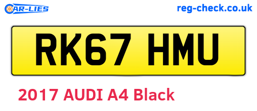RK67HMU are the vehicle registration plates.