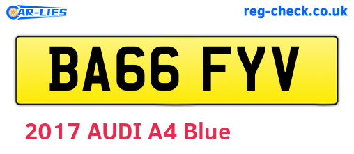 BA66FYV are the vehicle registration plates.