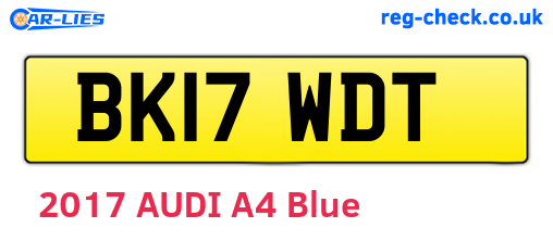 BK17WDT are the vehicle registration plates.
