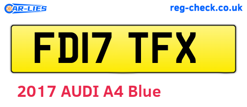 FD17TFX are the vehicle registration plates.