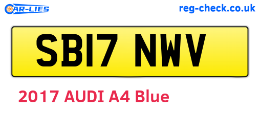 SB17NWV are the vehicle registration plates.