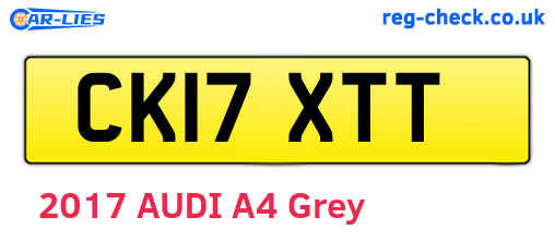 CK17XTT are the vehicle registration plates.