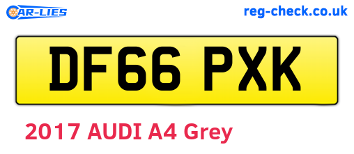 DF66PXK are the vehicle registration plates.