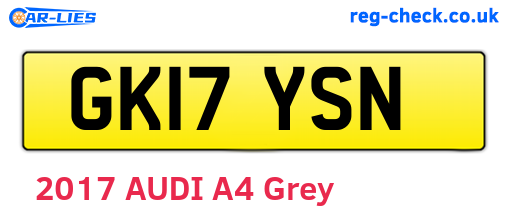 GK17YSN are the vehicle registration plates.