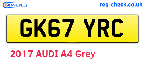 GK67YRC are the vehicle registration plates.