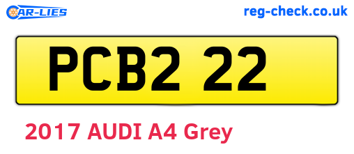 PCB222 are the vehicle registration plates.