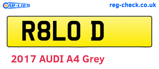 R8LOD are the vehicle registration plates.