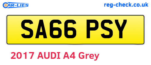SA66PSY are the vehicle registration plates.