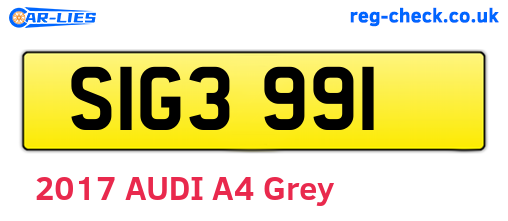SIG3991 are the vehicle registration plates.