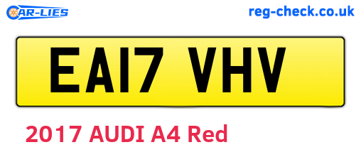 EA17VHV are the vehicle registration plates.