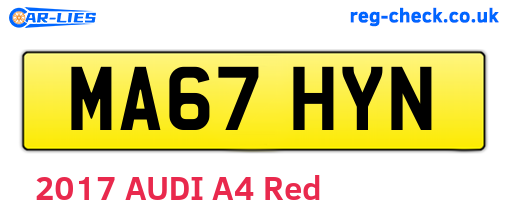 MA67HYN are the vehicle registration plates.
