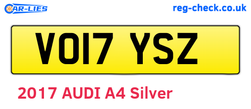 VO17YSZ are the vehicle registration plates.