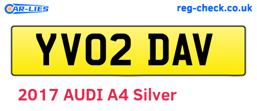 YV02DAV are the vehicle registration plates.