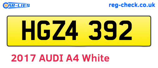 HGZ4392 are the vehicle registration plates.
