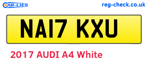 NA17KXU are the vehicle registration plates.