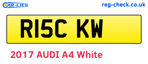 R15CKW are the vehicle registration plates.