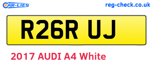 R26RUJ are the vehicle registration plates.