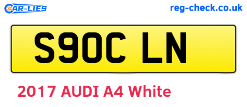 S90CLN are the vehicle registration plates.