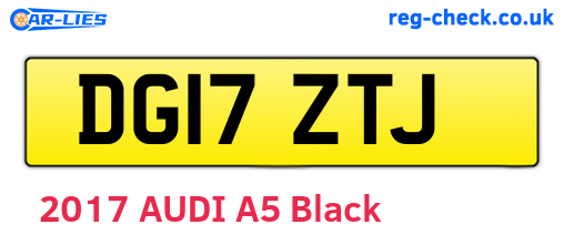 DG17ZTJ are the vehicle registration plates.