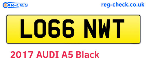 LO66NWT are the vehicle registration plates.