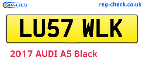 LU57WLK are the vehicle registration plates.