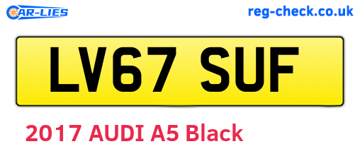 LV67SUF are the vehicle registration plates.