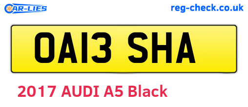 OA13SHA are the vehicle registration plates.