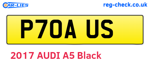 P70AUS are the vehicle registration plates.