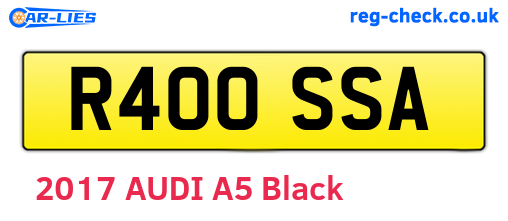 R400SSA are the vehicle registration plates.