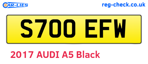 S700EFW are the vehicle registration plates.