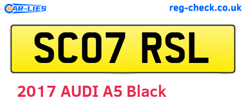 SC07RSL are the vehicle registration plates.