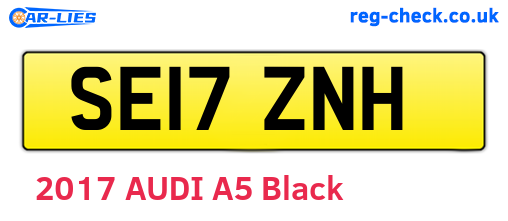 SE17ZNH are the vehicle registration plates.