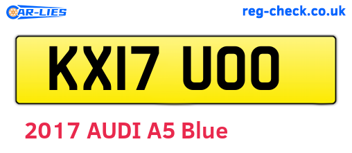 KX17UOO are the vehicle registration plates.