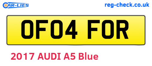 OF04FOR are the vehicle registration plates.
