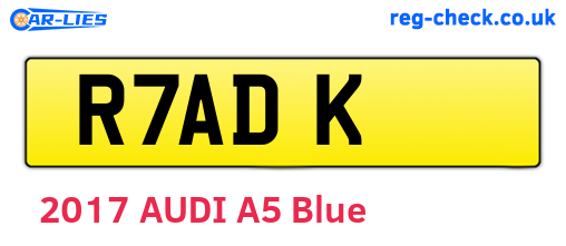 R7ADK are the vehicle registration plates.