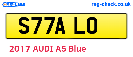 S77ALO are the vehicle registration plates.