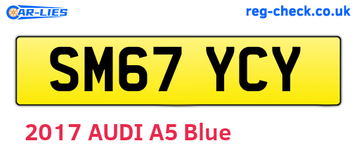 SM67YCY are the vehicle registration plates.