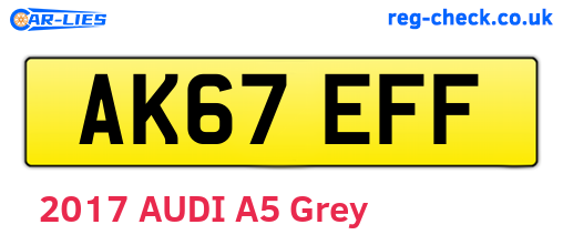 AK67EFF are the vehicle registration plates.