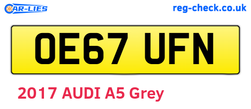 OE67UFN are the vehicle registration plates.