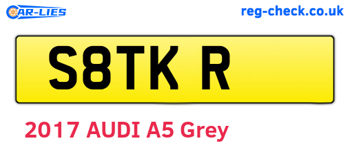 S8TKR are the vehicle registration plates.