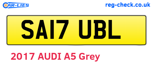 SA17UBL are the vehicle registration plates.